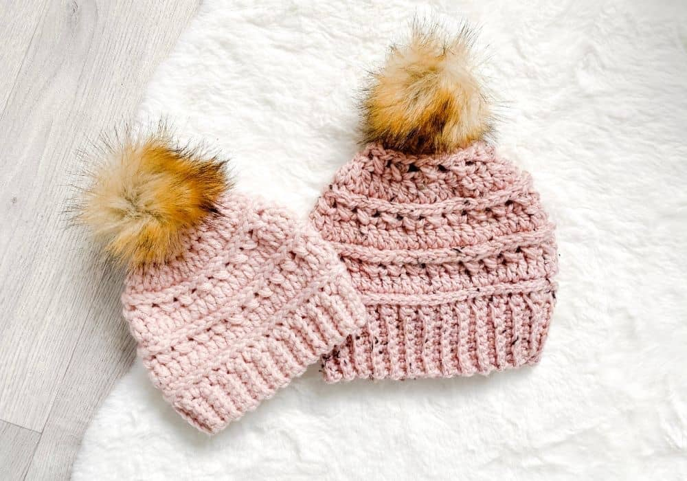 Chunky Crochet Hat Pattern Burgundy And Blush - Chunky Crochet Hat Free Pattern