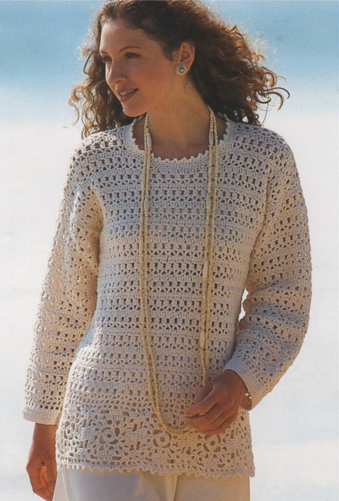 Womens Tunic Sweater Crochet Pattern PDF Ladies 32 34 And 38 40 - Free Ladies Crochet Sweater Patterns